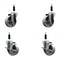 Service Caster 4'' Semi Steel Wheel Swivel 7/8'' Expanding Stem Caster Set 2 Brakes, 4PK SCC-EX20S415-SSR-2-TLB-2-78 - alternate 1